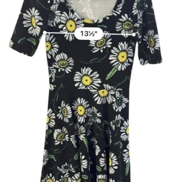 LuLaRoe Navy Blue Nichole Dress with Daisies Pattern - Picture 5 of 6